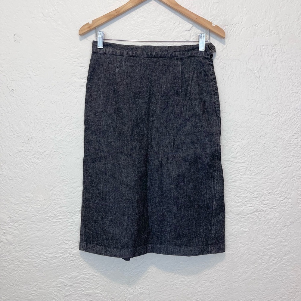 Moschino 8 Vintage Skirt Black Denim Jean Flare Back